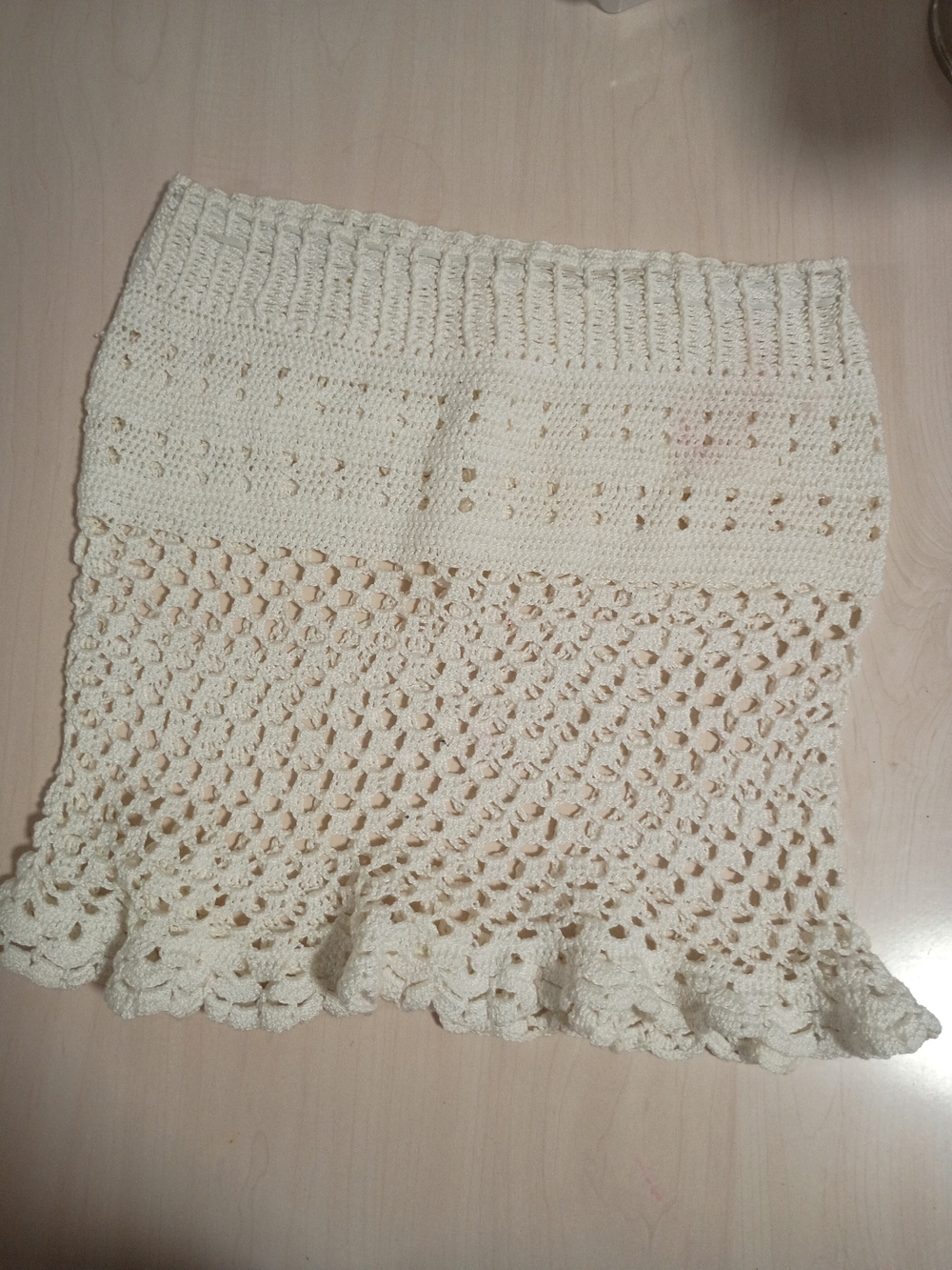 Cream Crochet Knit Mini Skirt - Picture 2 of 3